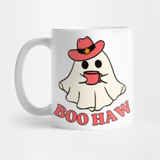 Boo Haw Cute Western Halloween Cowgirl Ghost Spooky Vibes Mug